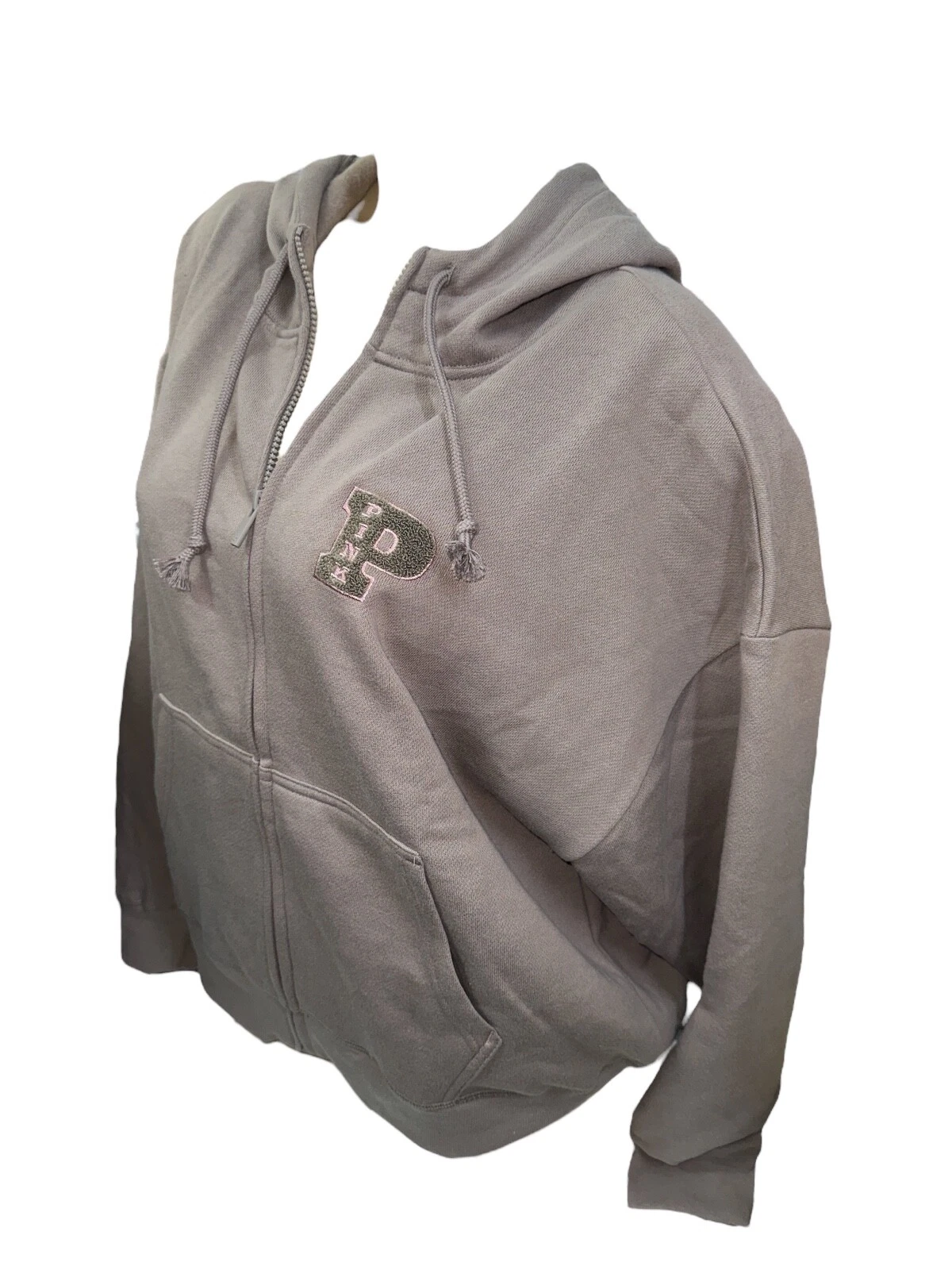 UNDERCOVER Felpa con cappuccio Victoria's Secret rosa edera pile campus full zip colore marrone nuova con etichetta