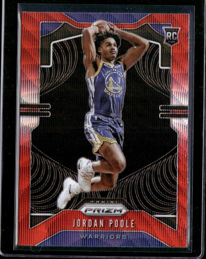 2019-20 Panini Prizm #272 Jordan Poole Ruby Wave Red Rookie RC Warriors