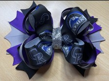 Colorado Rockies Baseball Inspired Hair Bow