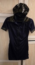 Halloween Police Woman Stretch Costume Dress S/M and matching hat