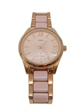 TCHIBO / TCM Analoguhr Damen Uhr goldfarben-pink Business-Look