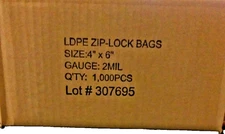 4x6 Clear Resealable Poly Bags 2 Mil Zip Lock Bags – 1000/Case–Storage