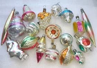 18 Vintage Silver Glass Christmas USSR Ornaments Xmas Antique Tree Decorations