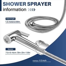 Toilet Shattaf Adapter Hose Bidet Spray Stainless Steel Handheld Shower Head USA
