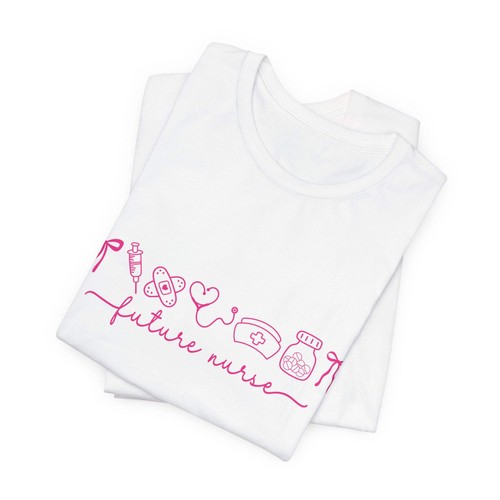 T-shirt maglietta manica corta Future Nurse, regalo studente infermieristico, maglietta laurea, - Foto 23 di 124