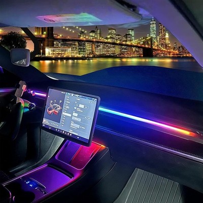 LED Car Ambient Lighting Strip for Tesla High Brightness with APP Colorful 