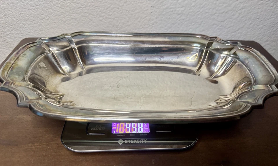 Plato ovalado vintage Lunt Silversmiths S15 Foto 2 de 4