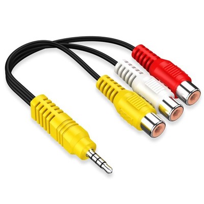 High-Quality 3.5MM to 3 RCA Adapter Cable - 23CM Tangle-Free for Samsung TV