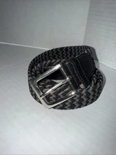 Gelante Black Gray Braided Stretch Belt Size Large 38 New Free Shipping