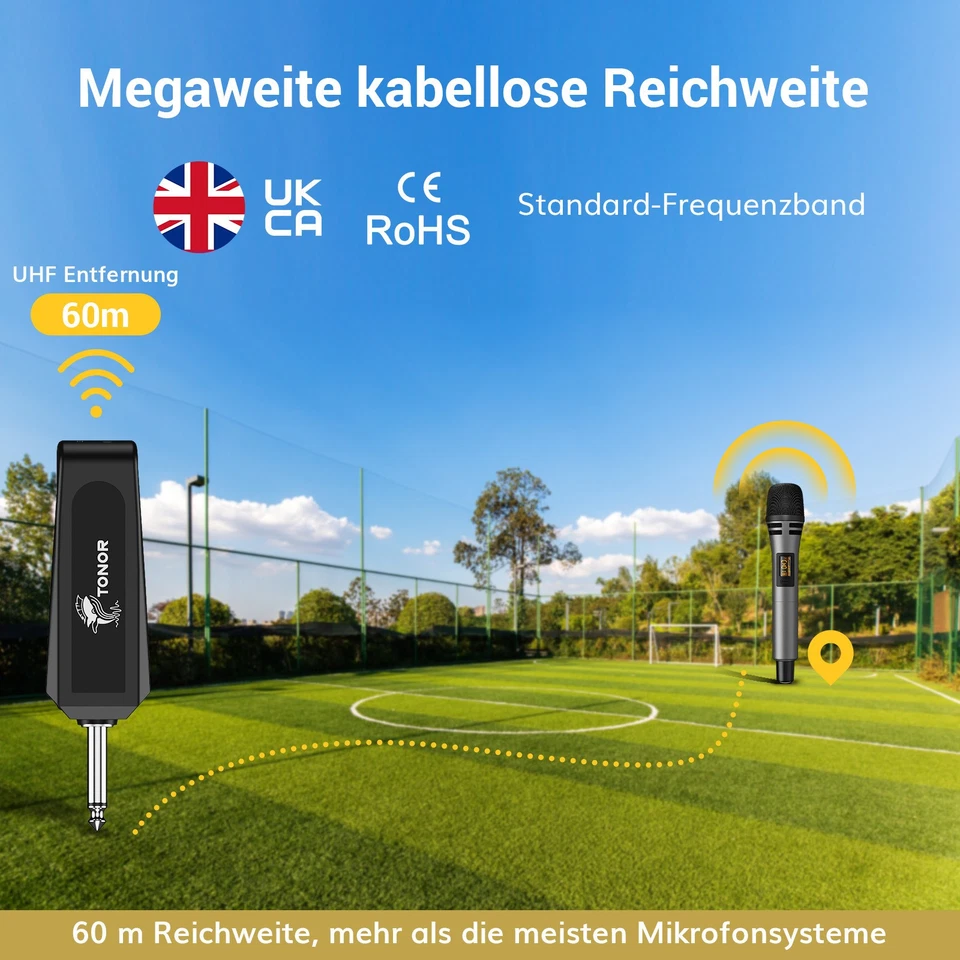 TONOR Mikrofon kabellos,drahtloses Funkmikrofon Wireless Microphone Handmikrofon - Bild 3 von 4