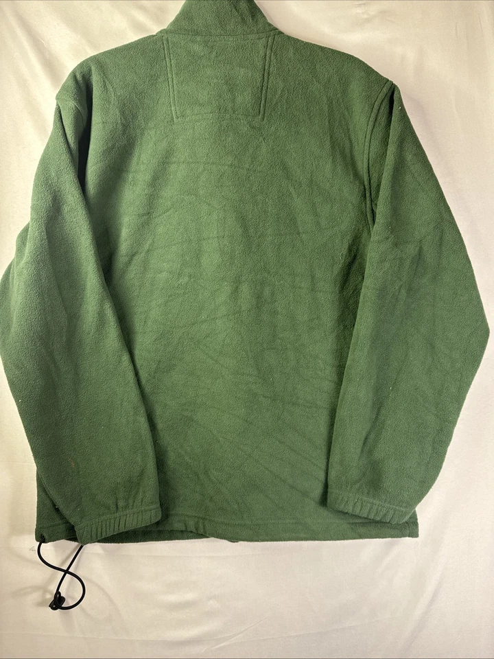 Chaqueta polar Izod verde bosque elástica cremallera completa para hombre cuerda mediana con cordones Foto 2 de 4