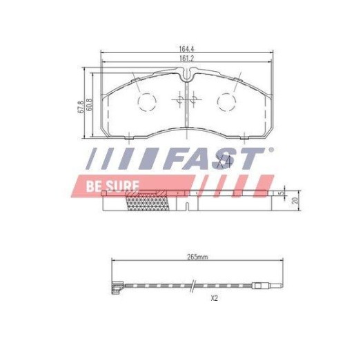 Plaquettes de frein Fast FT29117 pour utilitaire Mercedes et Iveco idéal trajets chargés et longs trajets
