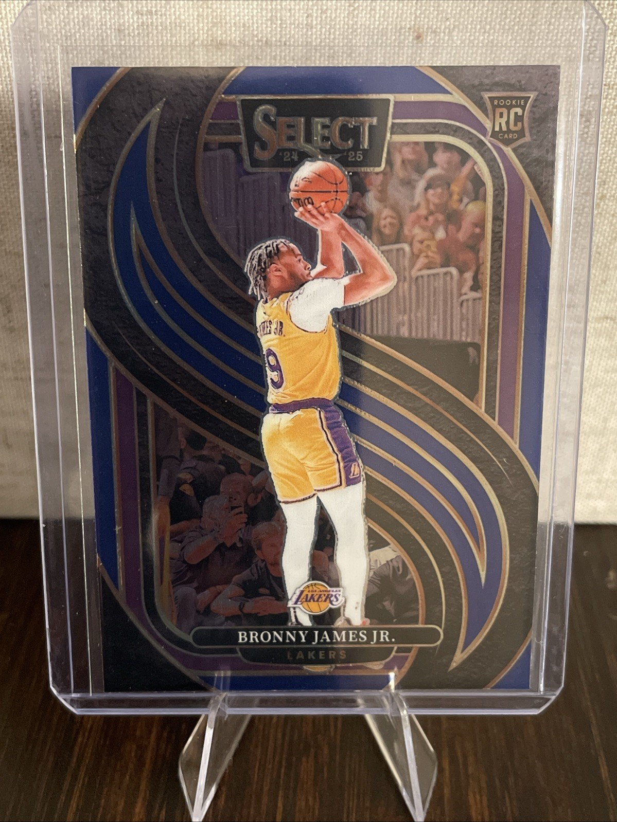 2024-25 Panini Select - Bronny James Premier Level Blue Prizm (RC) #179 Lakers