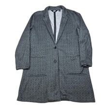 Lands' End Knit Jacket Womens XL 18 Gray Herringbone Career Business