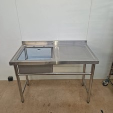 1200mm Single Bowl Sink - No Undershelf - Drainer on Right
