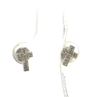NIB EFFY sterling silver and diamond cross stud earring $504 retail
