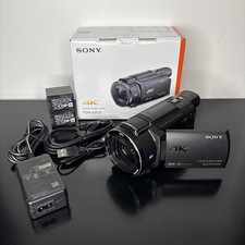 Sony Handycam FDR-AX53 4K Camcorder w/64GB SD Box Charger 2 OEM Batteries