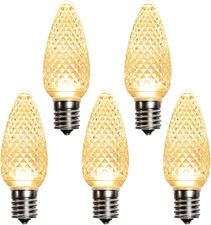 25 Pack C9 LED Replacement Christmas Light Bulbs for Outdoor String Lights, 0.8W