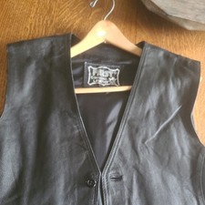 First MFG CO. 49/51 Leather Vest Size XXL Black Motorcycle Choppers