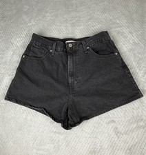 Levi's High Waisted Mom Shorts Black Denim Size 31 W31 A1965-0000 WaterLess