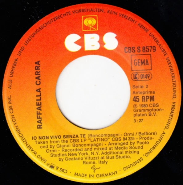 Raffaella Carra'* Pedro 7" Single Vinyl Schallplatte 79960 - Bild 4 von 4