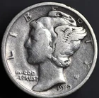 1919-P 10C Mercury Dime VF 90% SILVER (#8340)