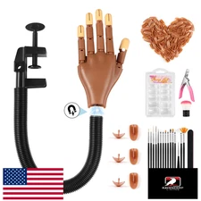 LIONVISON Practice Hand for Acrylic Nails, Magnetic Manicure Fake Nail Training