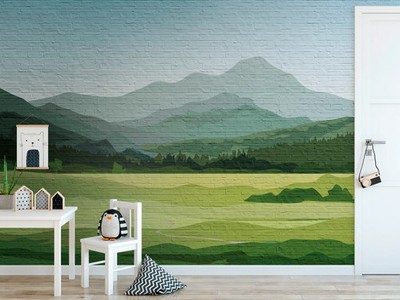Livingwalls The Wall, Berge, grün, blau 382981
