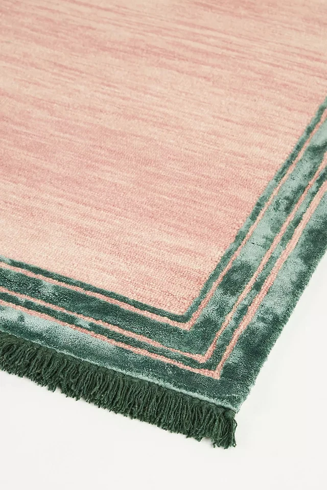 Premium Hand-Tufted 8x10 Wool & Viscose Rug Pink Modern Living Room Carpet - Image 4 of 4
