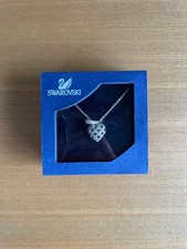 Swarovski Crystal Heart Pendant Necklace with Silver Chain, Used Once