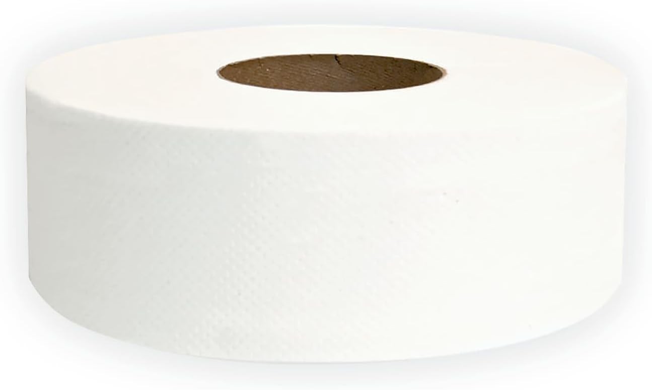 GEN 202 Jumbo JRT Bath Tissue, 2-Ply, White, 9 in 12 Count (Pack of 1), White 