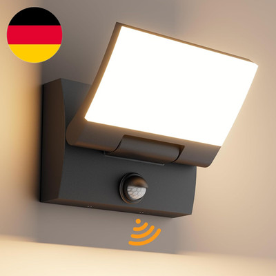 K-Bright 30W Außenwandleuchte Außenlampe Mit Bewegungsmelder, LED Wandleuchte In