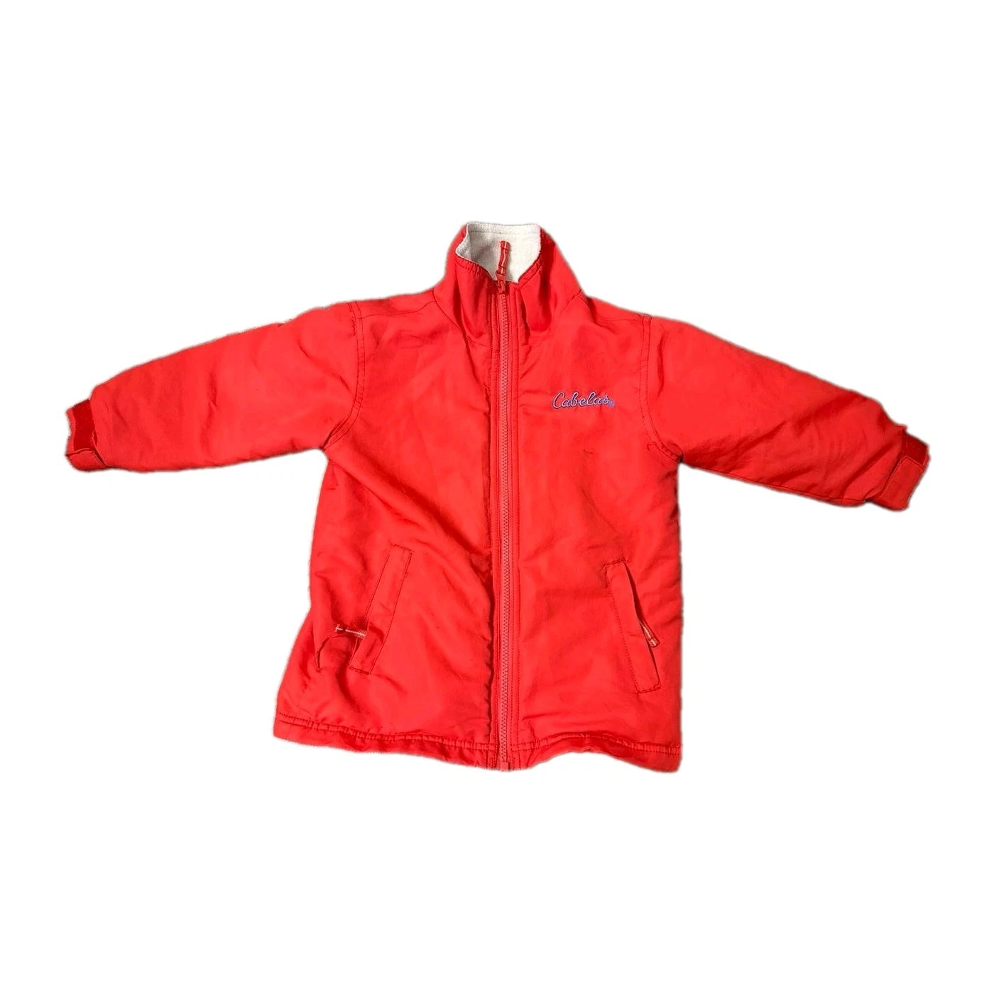 Cabela's Youth Full-Zip Jacket - Solid Red - Fleece Lined - No Hood Size S (6/7)