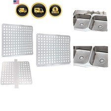 New Clear Kitchen Dish Safe Sink Protector Mat Pad Set, 3 Piece Combo Set Inc...