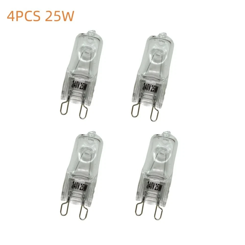 4Pcs G9 Light Halogen Oven Lamp Bulb, Warm White Clear Capsule Replace 9mm Pin