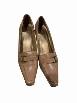 Vintage Y2K 90s Predictions Women's 6.5 Kitten Heel 6.5 Tan Buckle Office Siren