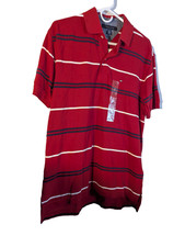 Tommy Hilfiger M red stripe polo NWT