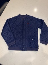 Polo Ralph Lauren Boys Quilted Jacket Navy Red Size 7 Full Zip Insulated