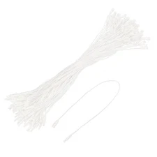 Cotton Hang Tag String Snap Lock Pins White 9.8 Inch Pack of 100