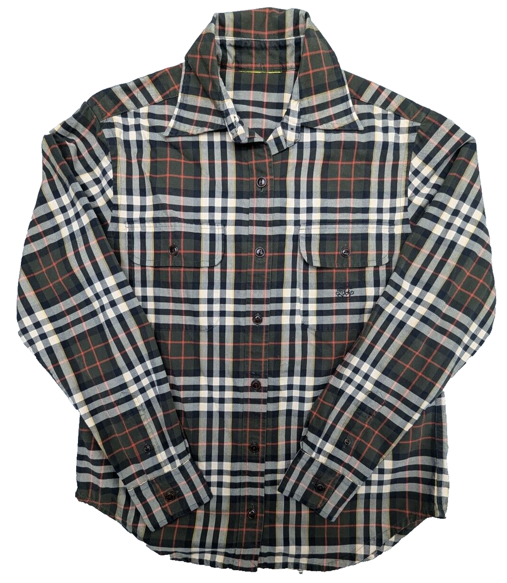 Lauren Ralph Lauren Flannel Shirt Ladies Size Plaid LS Cotton