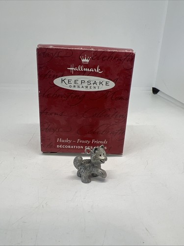 HALLMARK MINIATURE HUSKY - FROSTY FRIENDS METAL KEEPSAKE ORNAMENTS BIN CHR1 18