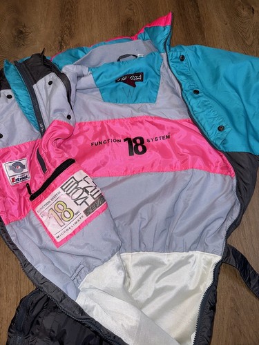 Vtg Nevica Ski Suit One Piece Snowsuit Snow Bib Apres Full Zip 1980s Womens 10 - Picture 12 of 24