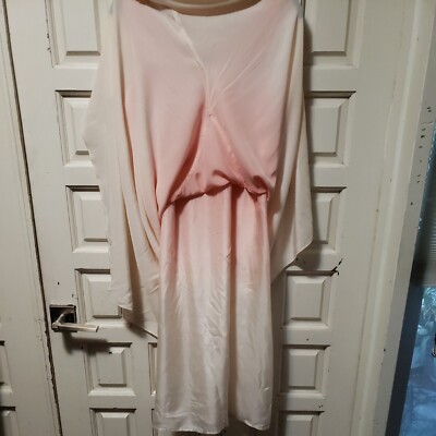 Eileen Fisher Ombr Silk Drop Waist Long Dress Pink Peach size XS LNC | eBay