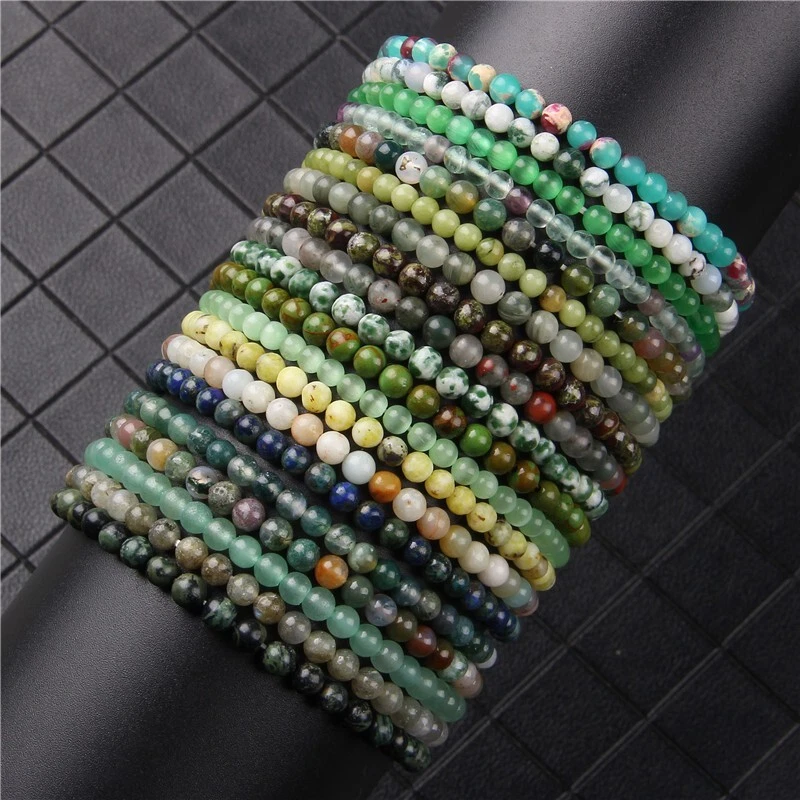 Wholesale Lots 15 Pcs Mix Gemstone Elasctic Rope Classic Natural Beads Bracelets - Image 4 of 4