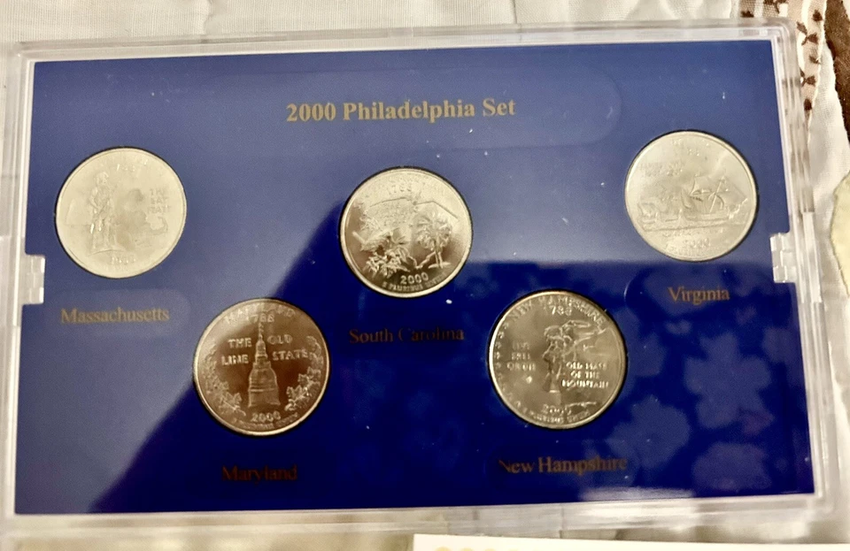 2sets COMMEMORATIVE QUARTERS PLATINUM  & MILLENNIUM Year 2000 NH, VA, MA, MD,SC - Image 2 of 4