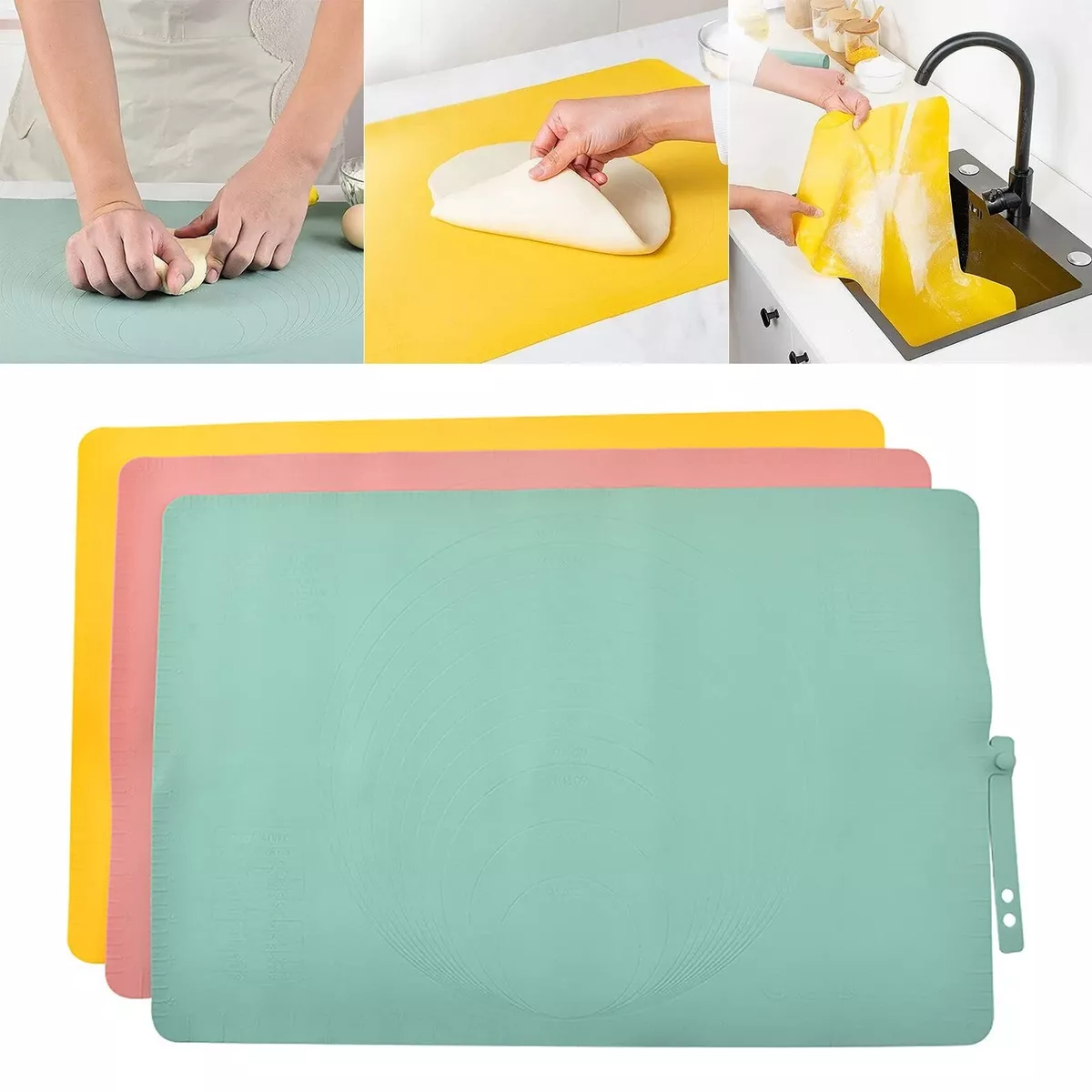 Extra Large Kitchen Silicone Pad Non Slip Non Stick Mats For Rolling Out Dough