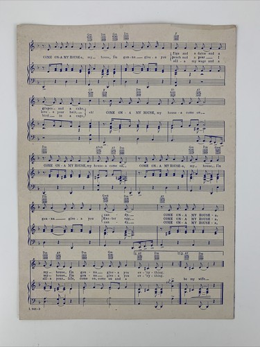 Come On-A My House 1951 Pianoforte Vintage, Chitarra, Ukulele Spartiti Canzoni Libro - Foto 5 di 5