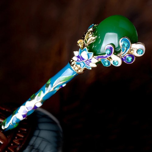 Chinese Ancient Style Hairpins Imitation Jade Headpieces Classical Hair Sticks - Picture 9 of 13