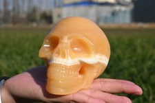 940g Natural Miarolite Quartz Carved Crystal  Skull Reiki Healing 1pc ,K5209/