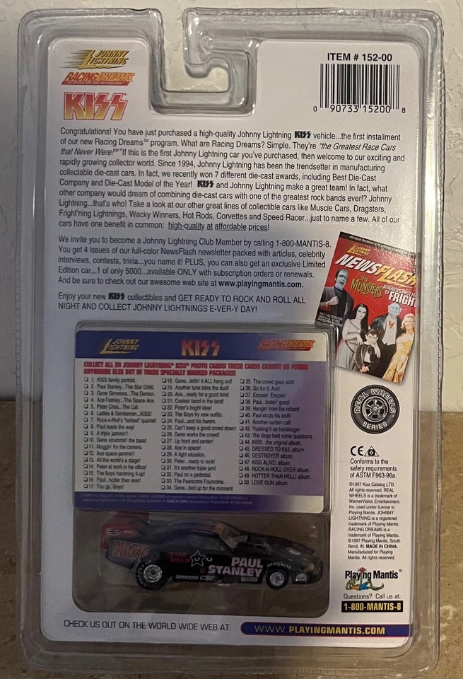 Johnny Lightning Kiss Paul Stanley 1997 #47 coche de carreras fundido a presión escala 1:64 Foto 4 de 4